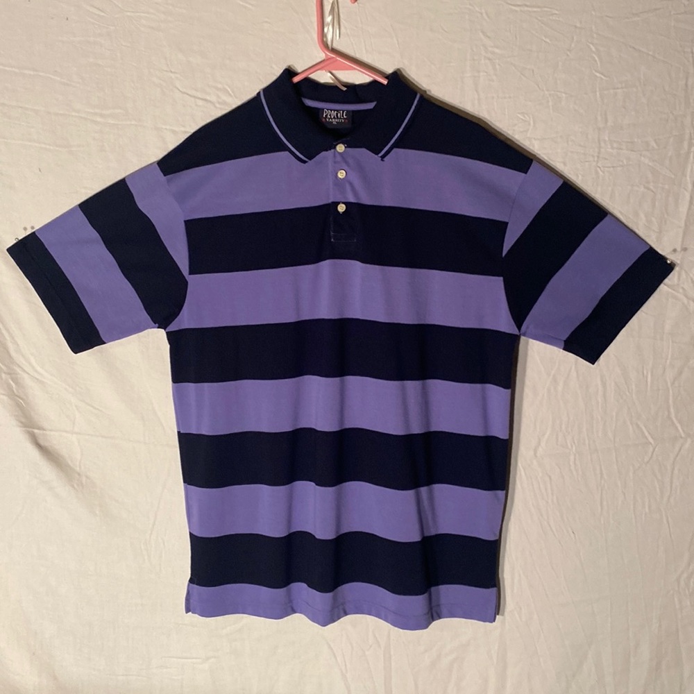 Profile Varsity Navy & White Men's Polo Shirt. Size XL